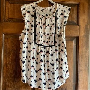 Loft Sleeveless top with Bib detail